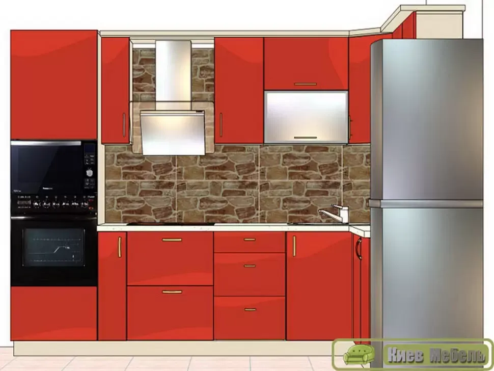 Оранжевая угловая кухня Color-MIX VIP-Master 3000x2140x1800 Оранжевая угловая кухня Color-MIX VIP-Master 3000x2140x1800