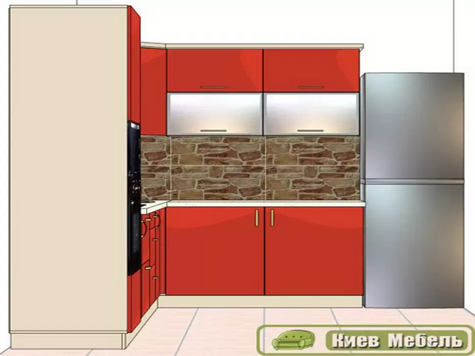 Оранжевая угловая кухня Color-MIX VIP-Master 3000x2140x1800 Оранжевая угловая кухня Color-MIX VIP-Master 3000x2140x1800