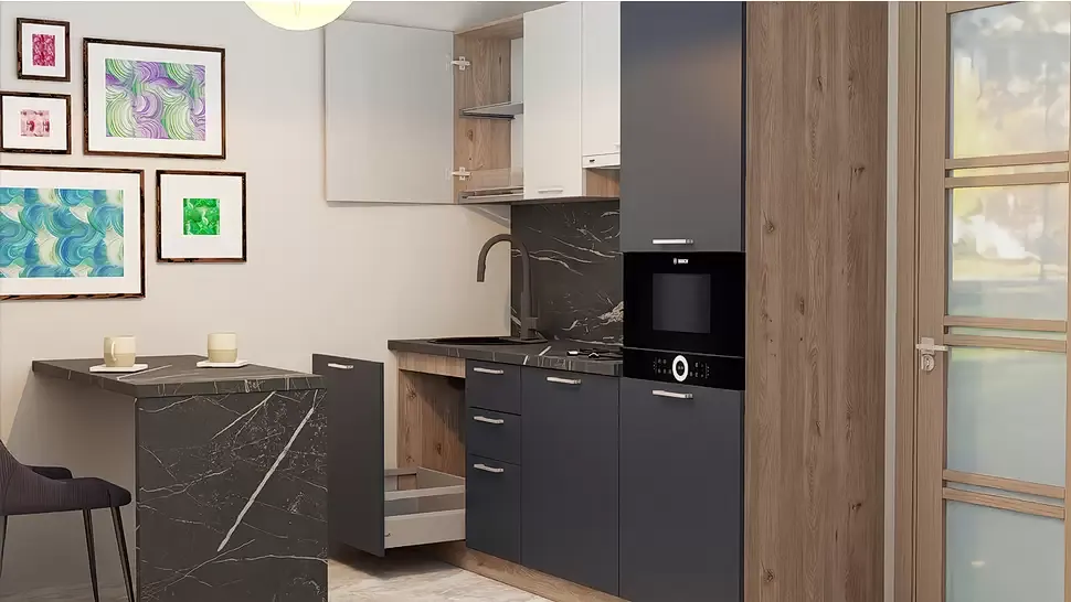 Модульна кухня 2200 зі столом 1200 МДФ фасади Idea LuxeForm Рост фото 4