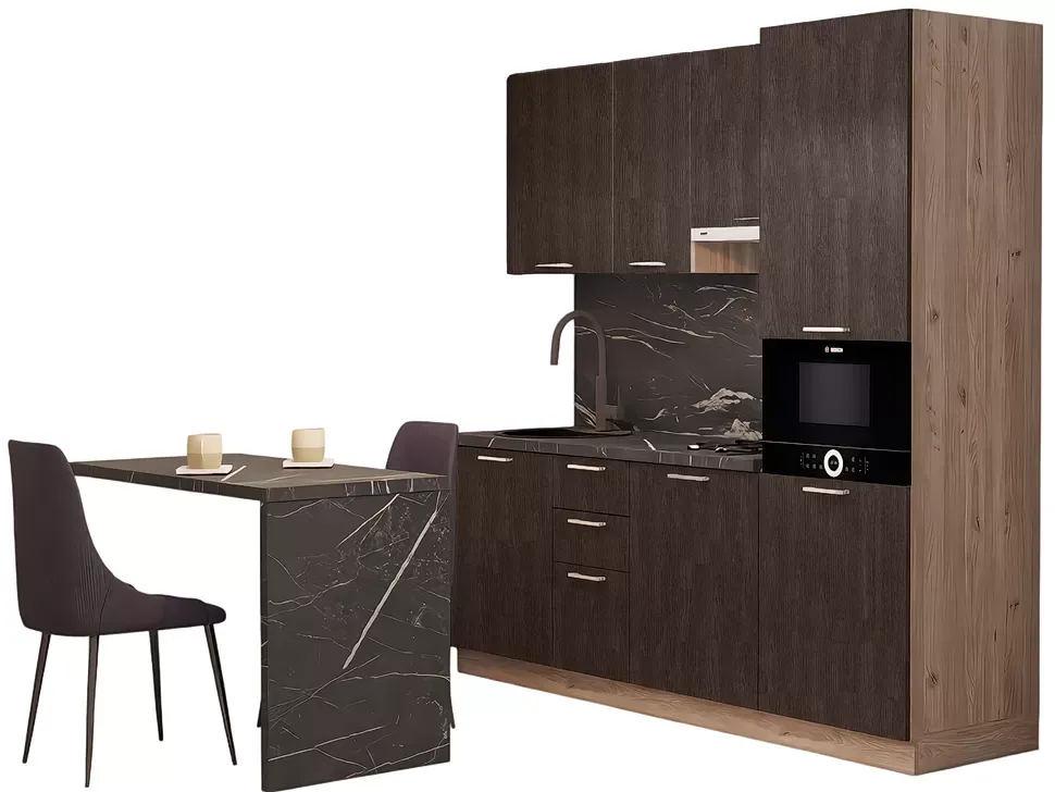 LuxeForm 38 Мм Клен Гірський Модульна кухня 2200 зі столом 1200 МДФ фасади Idea LuxeForm Рост