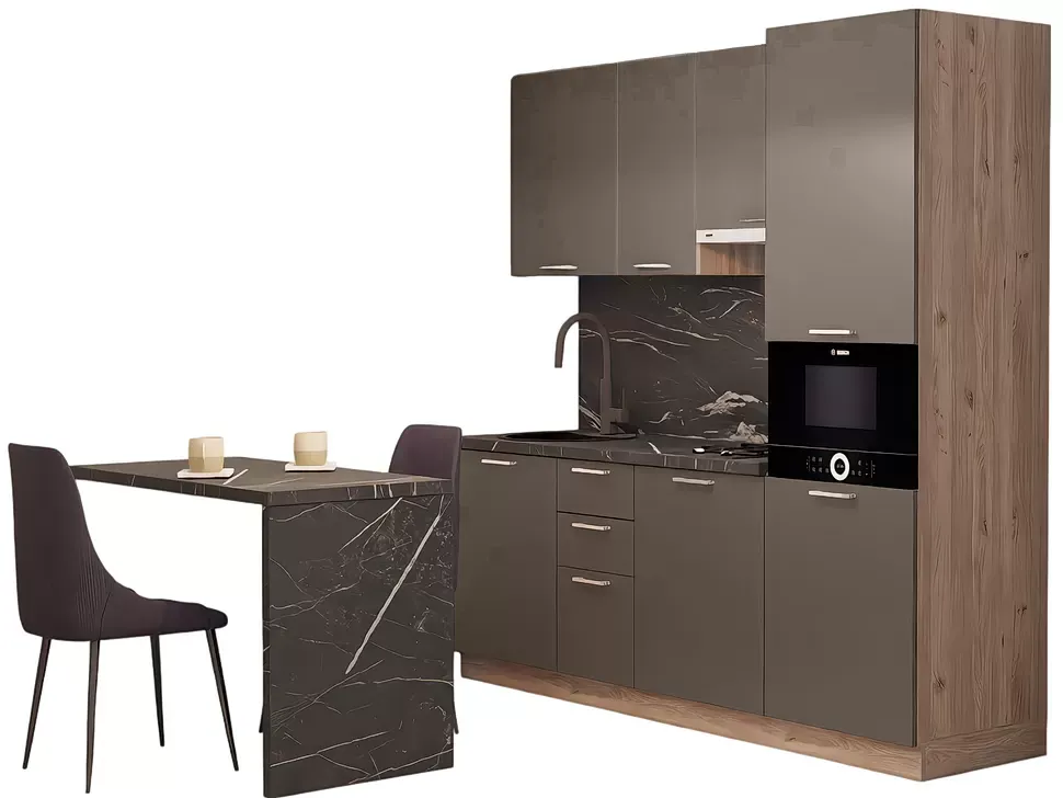 LuxeForm 38 Мм Тауп-Грей Модульна кухня 2200 зі столом 1200 МДФ фасади Idea LuxeForm Рост