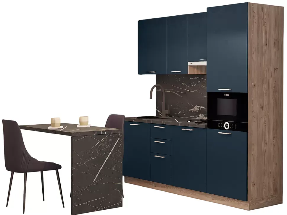 LuxeForm 38 Мм Чорничний Модульна кухня 2200 зі столом 1200 МДФ фасади Idea LuxeForm Рост