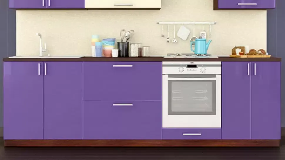 Двухцветная сиренево-белая кухня Color-MIX VIP-Master 2.8 метра Двухцветная сиренево-белая кухня Color-MIX VIP-Master 2.8 метра