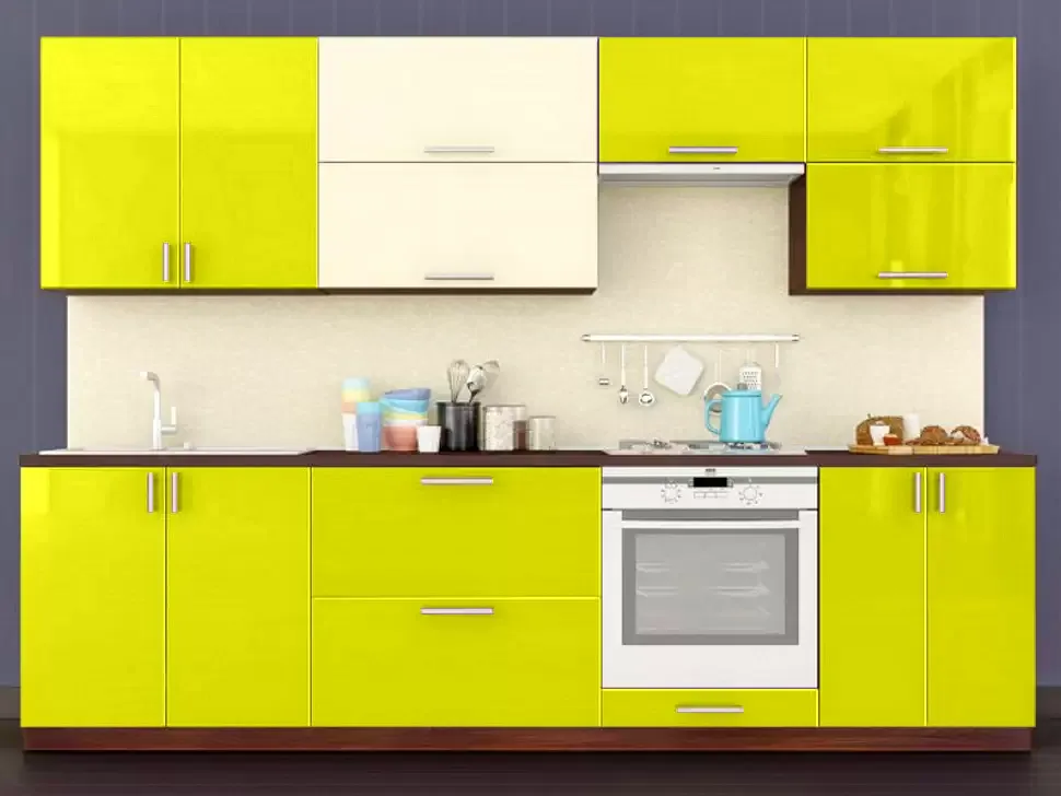 Двухцветная желто-белая кухня Color-MIX VIP-Master 2.8 метра Двухцветная желто-белая кухня Color-MIX VIP-Master 2.8 метра