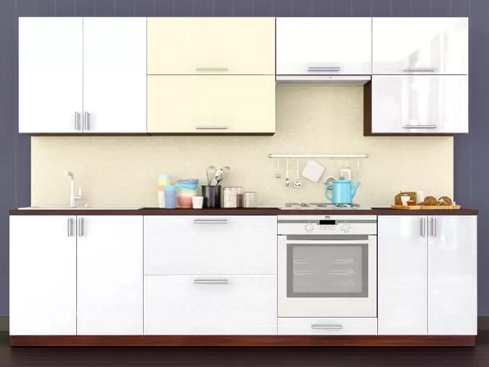 Белый металлик кухня Color-MIX VIP-Master 2.8 метра Белый металлик кухня Color-MIX VIP-Master 2.8 метра