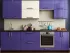 Двухцветная сиренево-белая кухня Color-MIX VIP-Master 2.8 метра