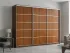 Шкаф-купе Феникс орех лесной Стандарт 2900 трехдверный в интерьере гостиной