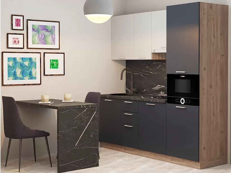 Модульная кухня Idea 2,2 м со столом 1,2 м фасады LuxeForm Рост фото 4 Модульная кухня Idea 2,2 м со столом 1,2 м фасады LuxeForm Рост фото 4