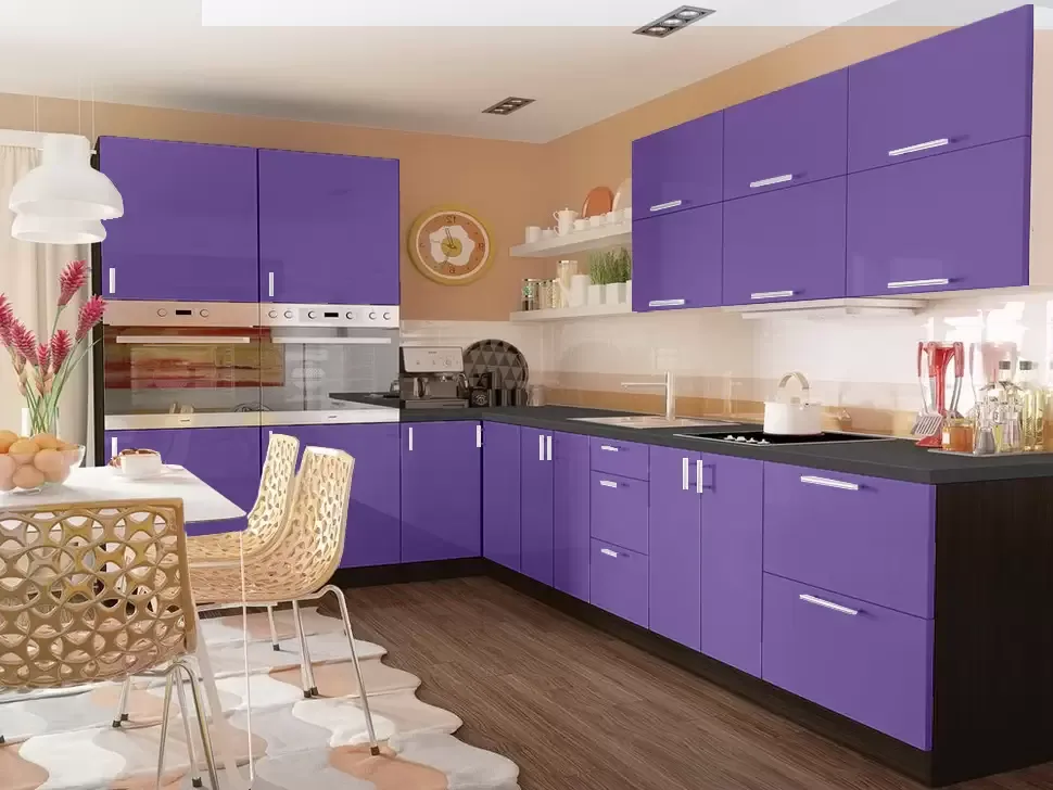 Фиолетовая угловая кухня Color-MIX VIP-Master 3200x2140x2000 Фиолетовая угловая кухня Color-MIX VIP-Master 3200x2140x2000