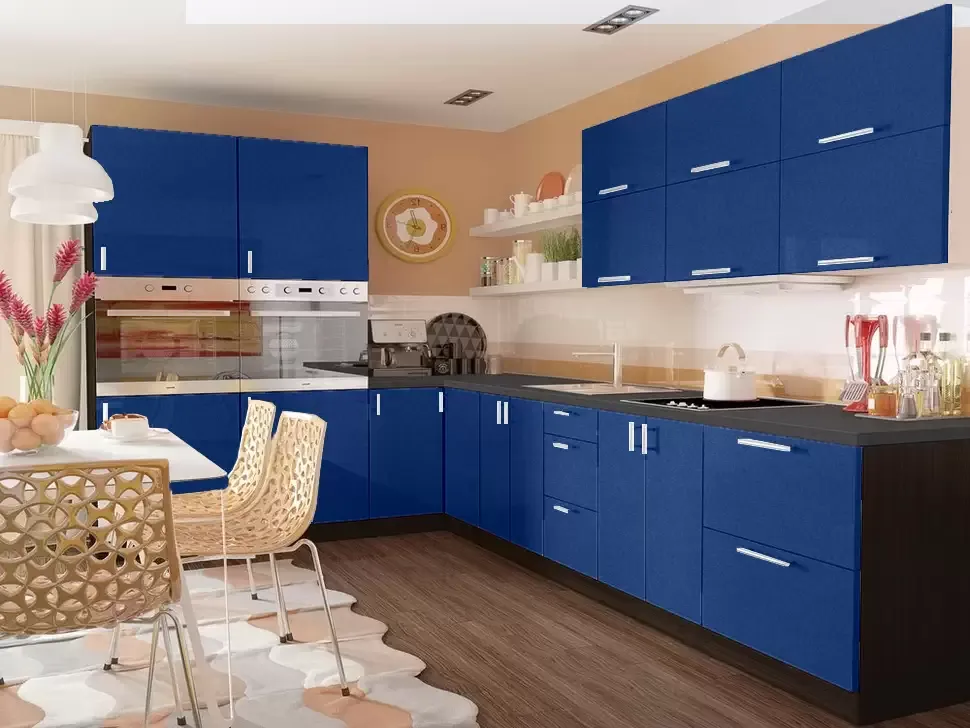 Синий металлик угловая кухня Color-MIX VIP-Master 3200x2140x2000 Синий металлик угловая кухня Color-MIX VIP-Master 3200x2140x2000