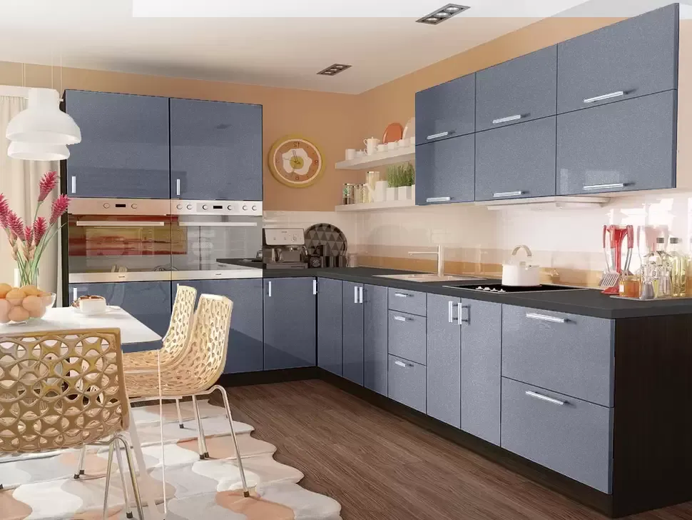 Серый металлик угловая кухня Color-MIX VIP-Master 3200x2140x2000 Серый металлик угловая кухня Color-MIX VIP-Master 3200x2140x2000