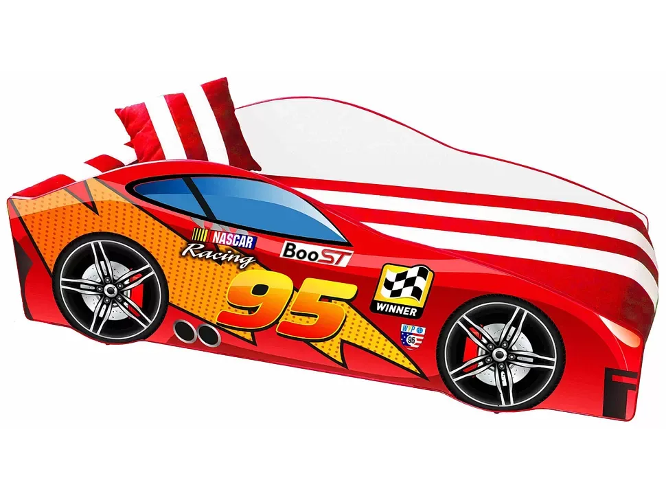 Диван-ліжко машина Elit E-5 Mcqueen 95 Red Viorina DEKO Макквін купити в Києві – Київ-Меблі™