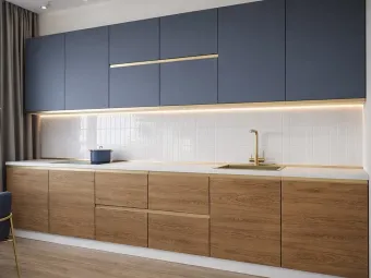 Кухня Prime Lux / Lori 3,6 м (МДФ темно-серая + шпон дуб классический) Вип-Мастер – купить в Киеве, от производителя, доставка, оплата, гарантия Киев-Мебель™
