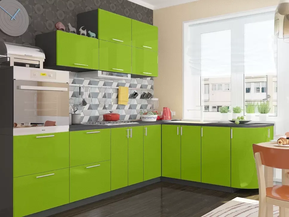 Грін Кутова кухня Мода 3,0×2,0 м Віп-Майстер