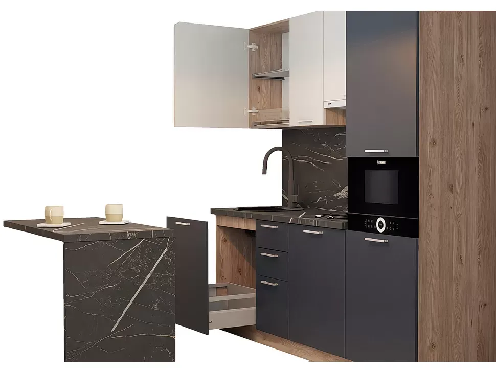 Модульна кухня 2200 зі столом 1200 МДФ фасади Acryl LuxeForm Рост фото 5