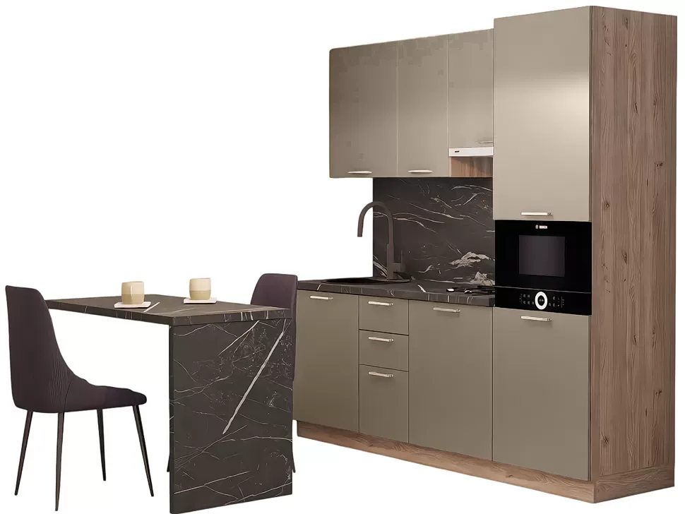 LuxeForm 38 Мм Мокко Модульна кухня 2200 зі столом 1200 МДФ фасади Acryl LuxeForm Рост
