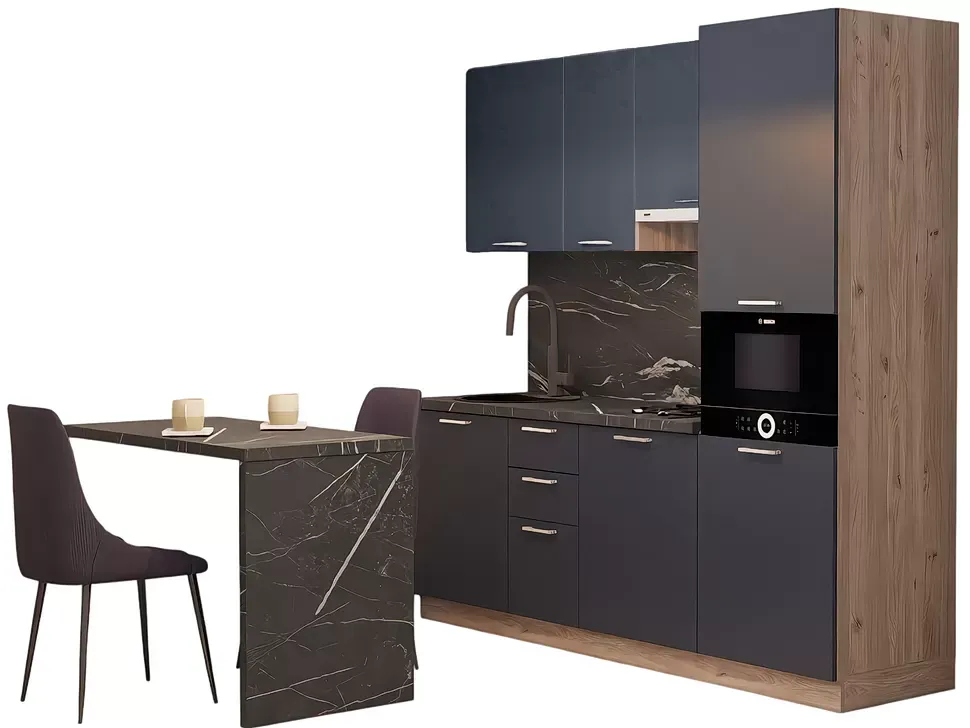 LuxeForm 38 Мм Океан Модульна кухня 2200 зі столом 1200 МДФ фасади Acryl LuxeForm Рост