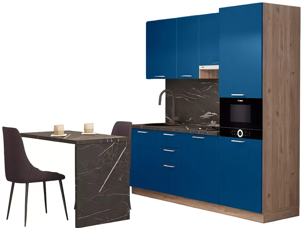 LuxeForm 38 Мм Сапфір Модульна кухня 2200 зі столом 1200 МДФ фасади Acryl LuxeForm Рост