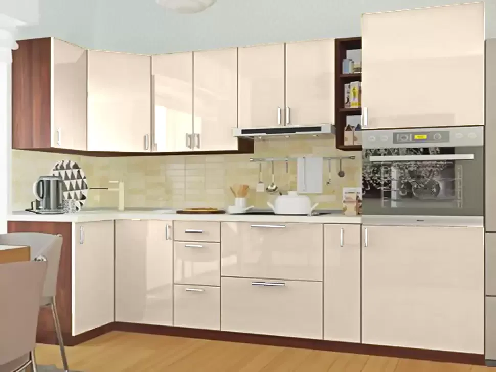 Бежевая угловая кухня Color-MIX VIP-Master 2600x2140x1000