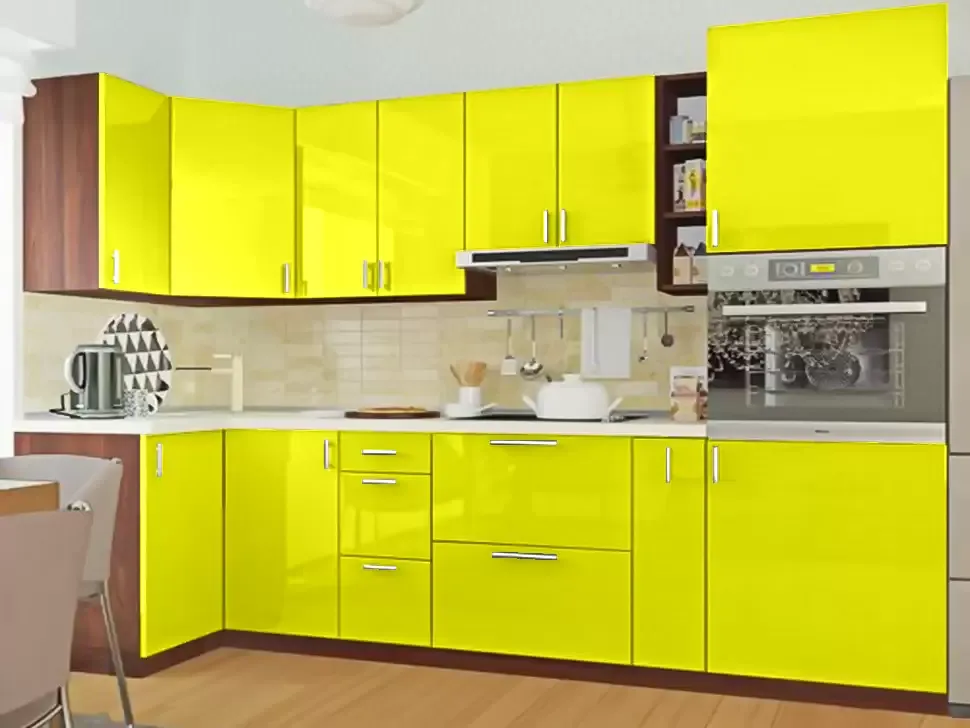 Желтая угловая кухня Color-MIX VIP-Master 2600x2140x1000