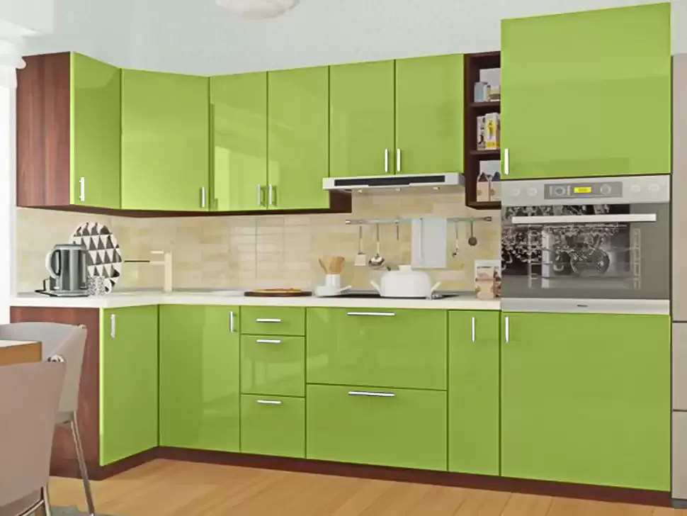 Зеленая угловая кухня Color-MIX VIP-Master 2600x2140x1000