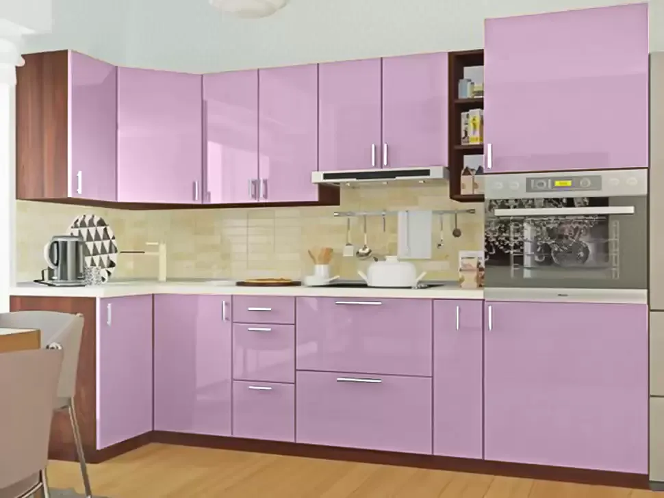 Розовая угловая кухня Color-MIX VIP-Master 2600x2140x1000