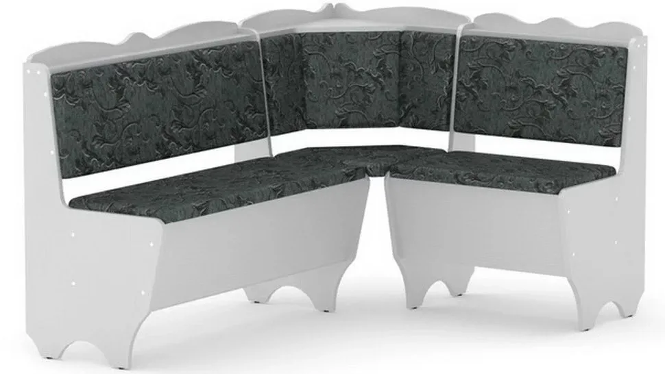 Кухонный уголок Родос Компанит, ткань Бостон Грей Белый Кухонный уголок Родос Компанит, ткань Бостон Грей Белый