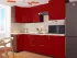 Красная Угловая кухня пенал Color-MIX VIP-Master 2400x2140x1000
