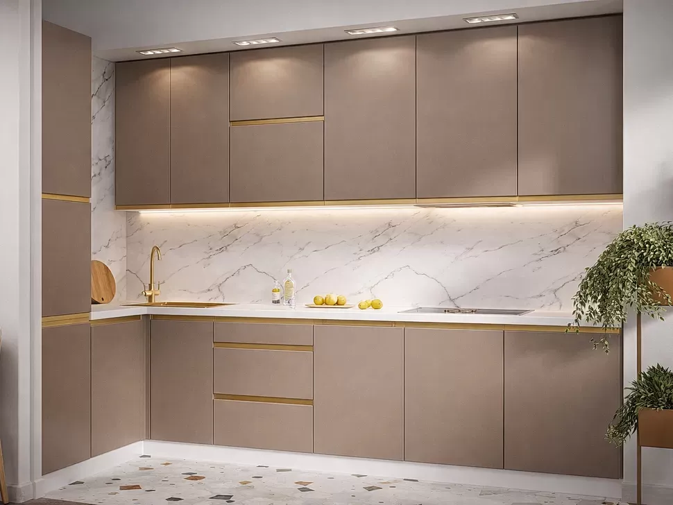 Кутова кухня Prime Lux Віп-Майстер 3,2х1,3 м коричнева