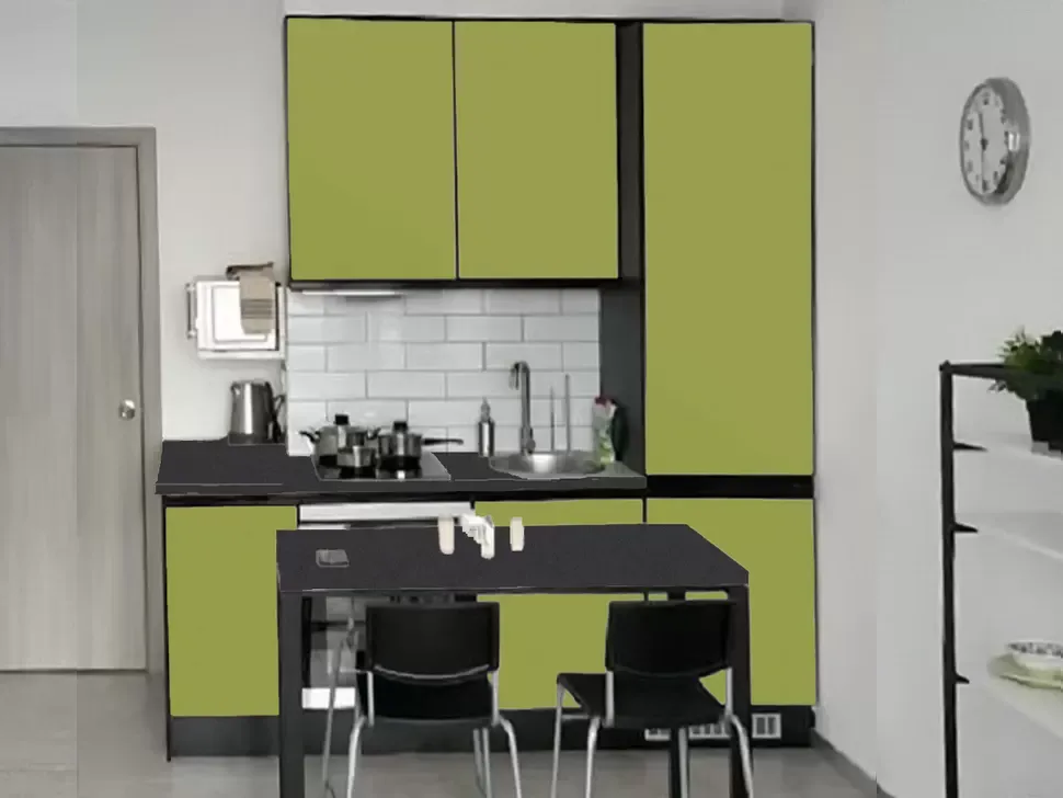 Лайм, Черная Керамика Угловая кухня Aльта BL SMART 2,0×1,0 м Вип-Мастер