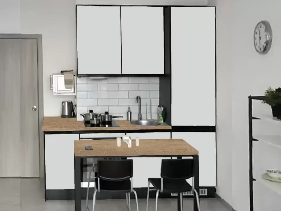 Белый, Дуб Сонома Угловая кухня Aльта BL SMART 2,0×1,0 м Вип-Мастер