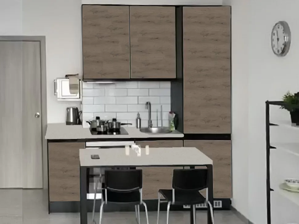 Дуб Крафт Серый, Скай Светлый Угловая кухня Aльта BL SMART 2,0×1,0 м Вип-Мастер