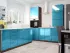Голубой металлик угловая кухня Color-MIX VIP-Master 2000x2140x2000