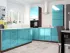Голубой металлик угловая кухня Color-MIX VIP-Master 2000x2140x2000