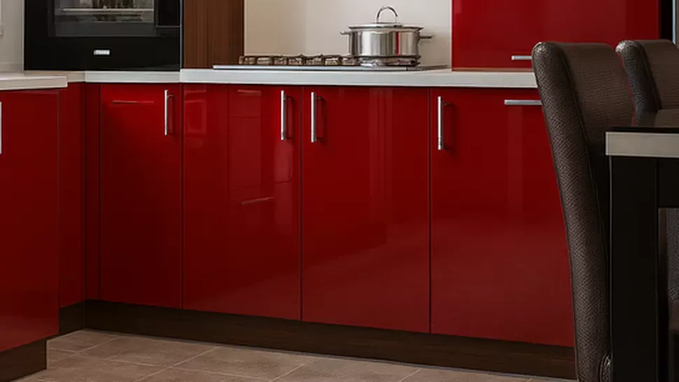 Красная угловая кухня Color-MIX VIP-Master 2000x2140x2000