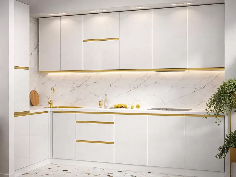 Угловая кухня Prime Lux Вип-Мастер 3,2х1,3 м белая Угловая кухня Prime Lux Вип-Мастер 3,2х1,3 м белая