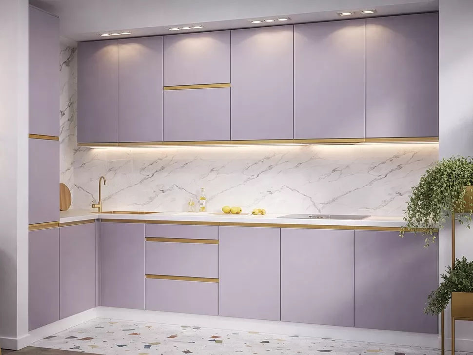 Угловая кухня Prime Lux Вип-Мастер 3,2х1,3 м меланжевая Угловая кухня Prime Lux Вип-Мастер 3,2х1,3 м меланжевая
