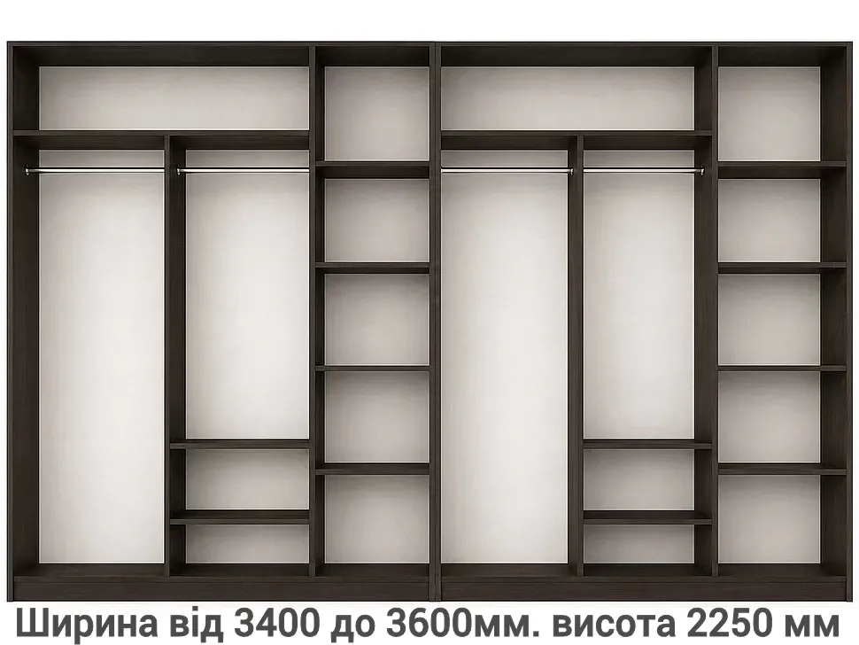 2250 Мм, 3600 Мм Шафа-купе Квіти Фенікс Ультра чотиридверна 2250 Мм, 3600 Мм Шафа-купе Квіти Фенікс Ультра чотиридверна
