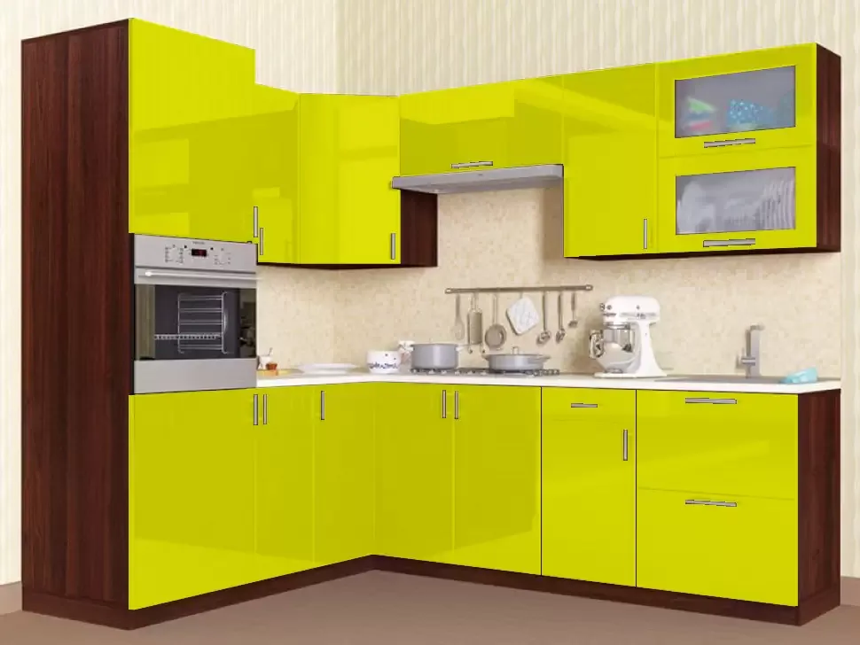Желтая угловая кухня Color-MIX VIP-Master 2200x2000