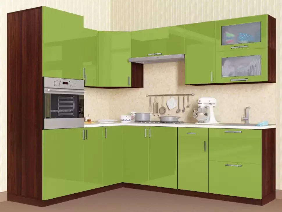 Оливковая угловая кухня Color-MIX VIP-Master 2200x2000