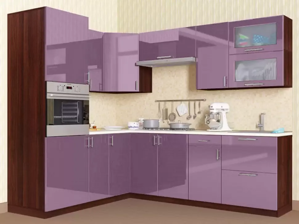 Фиалковая угловая кухня Color-MIX VIP-Master 2200x2000