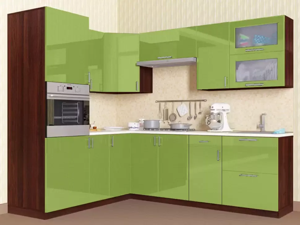 Оливковый металлик угловая кухня Color-MIX VIP-Master 2200x2000
