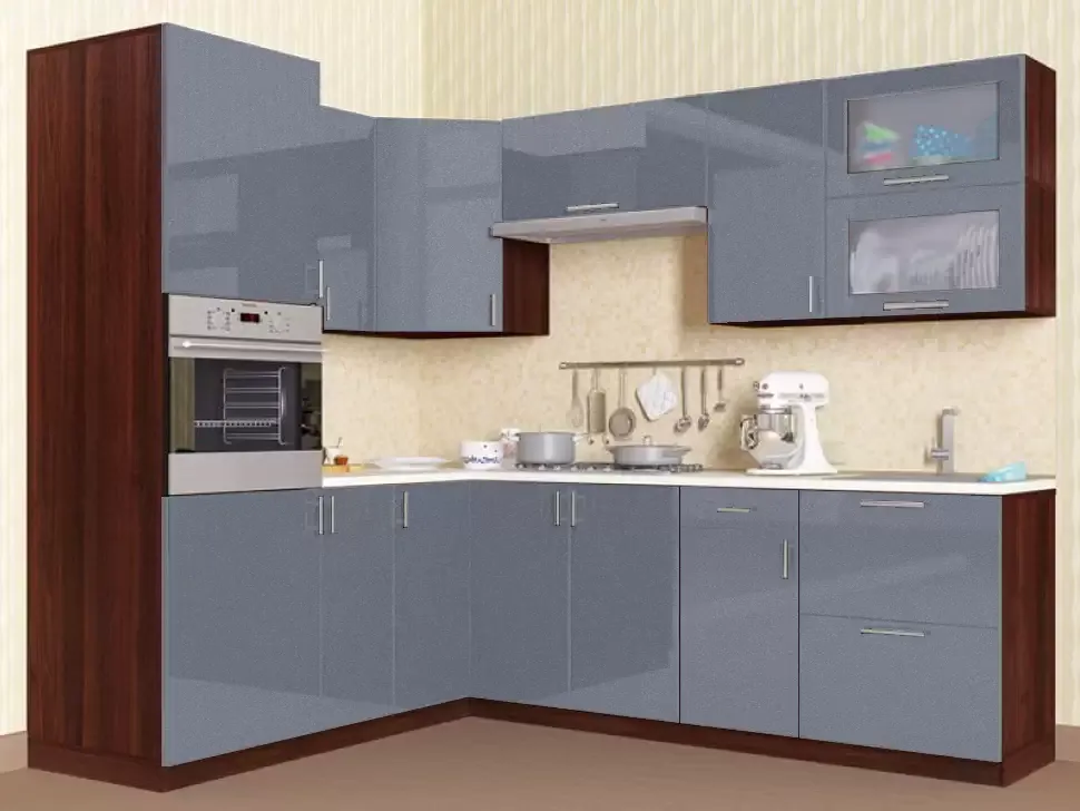 Серый металлик угловая кухня Color-MIX VIP-Master 2200x2000