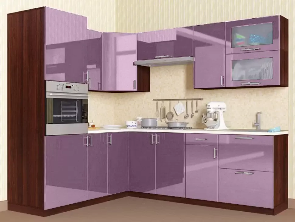 Фиалковый металлик угловая кухня Color-MIX VIP-Master 2200x2000