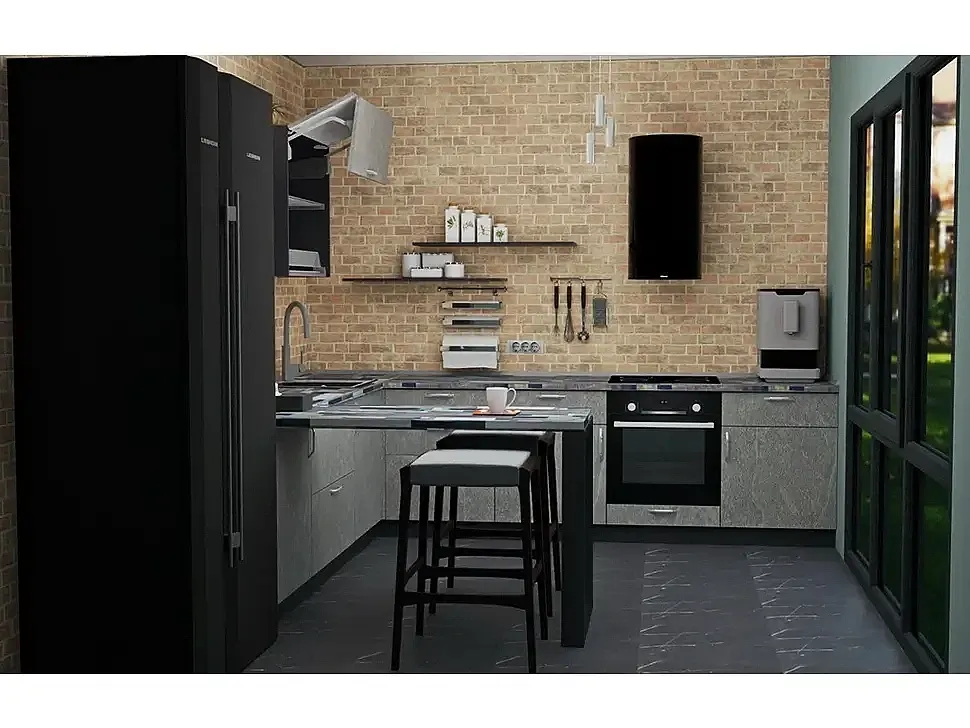 Угловая кухня Idea 3×2,6 м (со столом 1,2×0,6 м) фасады LuxeForm Рост фото 3 Угловая кухня Idea 3×2,6 м (со столом 1,2×0,6 м) фасады LuxeForm Рост фото 3