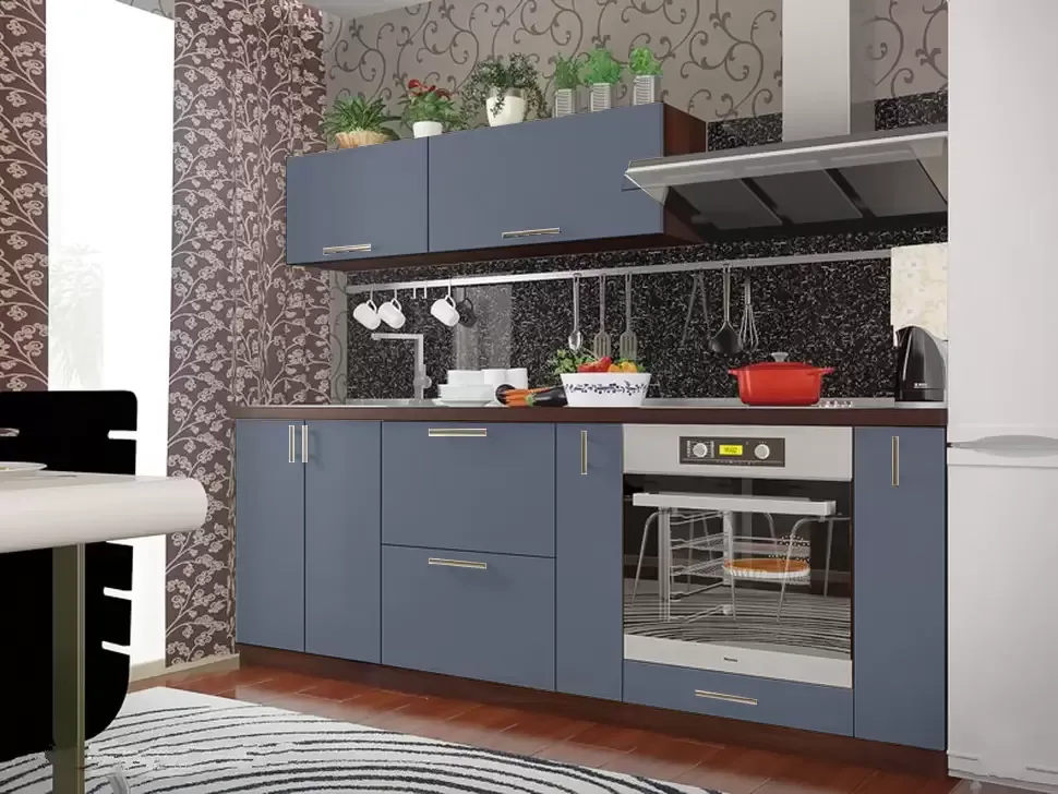 Серая прямая кухня Color-MIX VIP-Master 2.2 метра Серая прямая кухня Color-MIX VIP-Master 2.2 метра