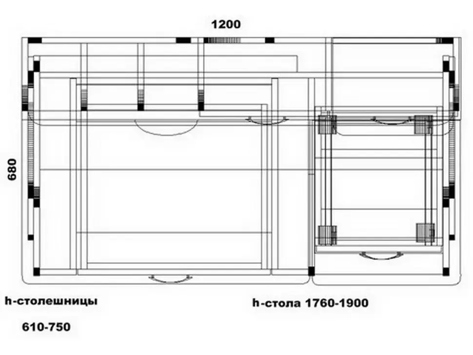 Размеры стол СУ-25 мебельной фабрики Тиса-Мебель™