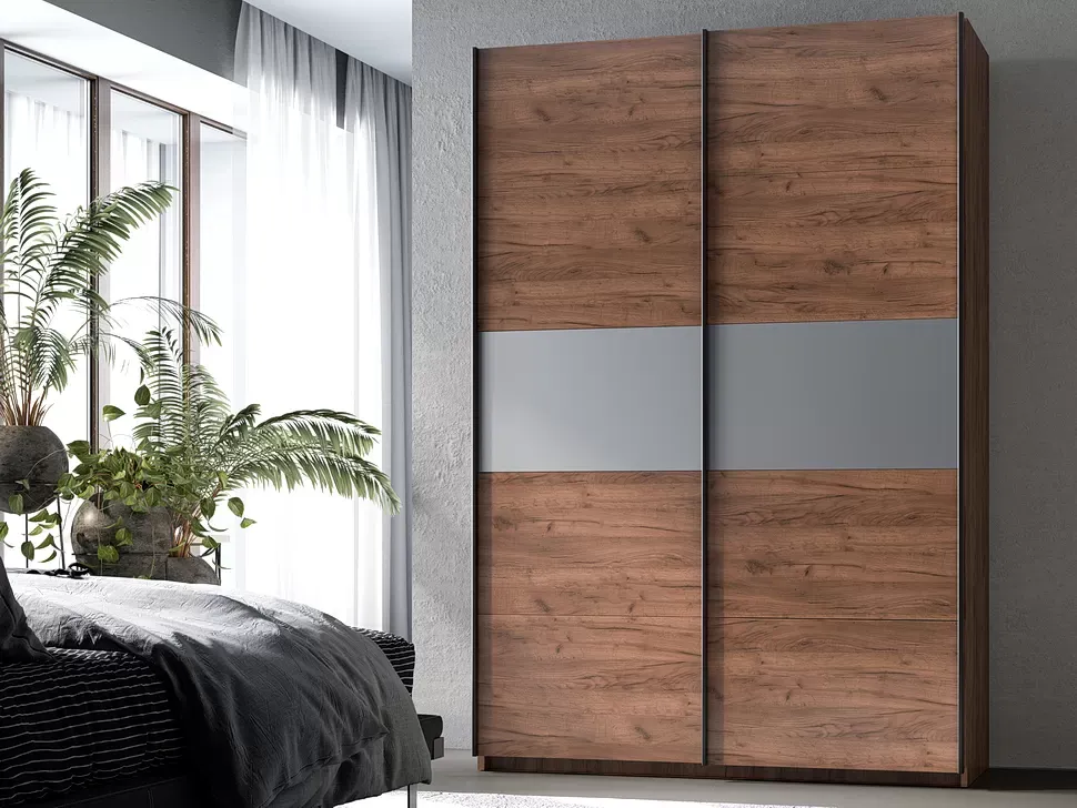 Шкаф купе ErgoSens Lux 3 дуб крафт золото Екр-1 1700х2400х667 мебельная фабрика Константа в интерьере Шкаф купе ErgoSens Lux 3 дуб крафт золото Екр-1 1700х2400х667 мебельная фабрика Константа в интерьере