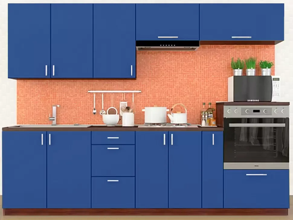Прямая кухня синий глянец Color-MIX VIP-Master 2.6 метра Прямая кухня синий глянец Color-MIX VIP-Master 2.6 метра