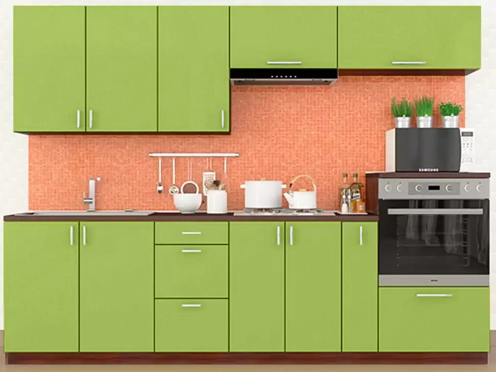 Прямая кухня оливковый глянец Color-MIX VIP-Master 2.6 метра Прямая кухня оливковый глянец Color-MIX VIP-Master 2.6 метра